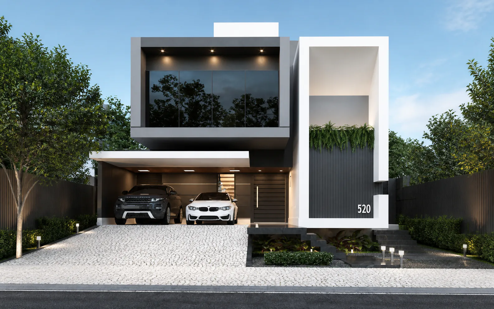 Modern family residence rendering supplied by Nordhaus